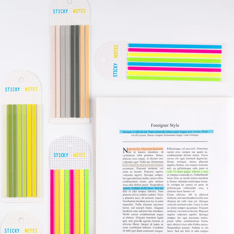 160 lap átlátszó színű matricák fluoreszkáló index fülek zászlók ragasztó cetlik írószerek Iskolás gyerekek ajándékai . ' - ' . 4
