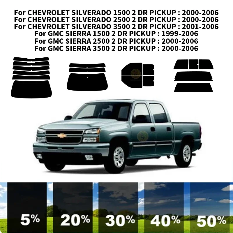 Előre vágott nanokerámia autó UV ablakfesték készlet autóipari ablakfólia CHEVROLET SILVERADO 1500 2 DR PICKUP 2000-2006 . ' - ' . 0