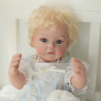 48CM Újjászületett kisgyermek baba Sue-Sue teljes testű szilikon baba babák Kézzel részletezett Paiting gyökeres hajfürdő játék születésnap gyerekeknek