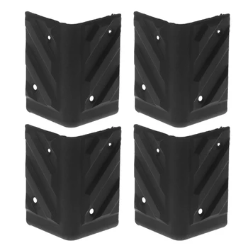 4PCS Hangszóró sarkok műanyag lekerekített védő Gitárerősítő Színpadi szekrények Tartozékok cseréje Fekete 51BE