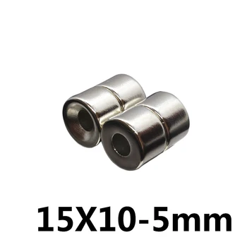5/10/20db 15 * 10-5mm neodímium mágnes 15x10 mm lyuk 5mm kerek erős süllyesztett állandó mágnesek 15 * 10-5 erős mágnes