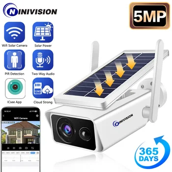 5MP napelemes kamera Wifi kültéri vezeték nélküli tápellátású kétirányú audio éjjellátó felügyelet Biztonsági védelem CCTV PIR IP kamera