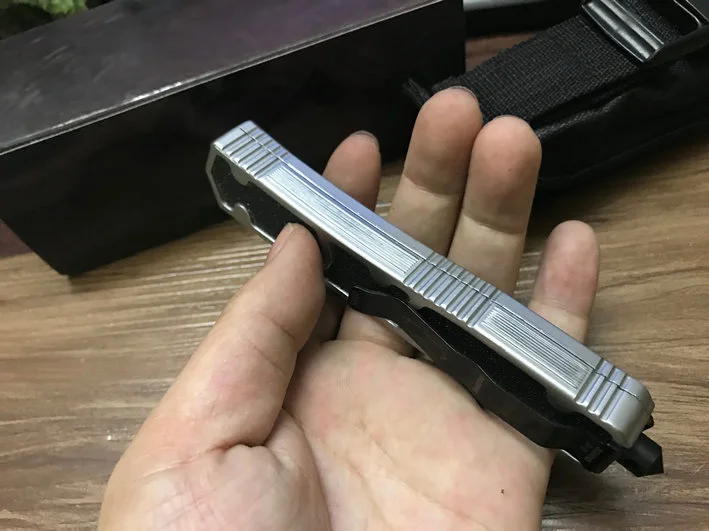 Micro OTF Tech kés harci Troo sorozat 440 acél penge 57HRC keménységű alumíniumötvözet fogantyú Kültéri kemping önvédelmi kés . ' - ' . 5