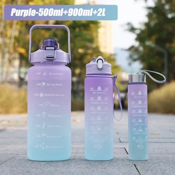 900ML Sport vizes palack időjelzővel Szivárgásmentes csésze motivációs hordozható vizes palack kültéri sporthoz Fitnesz BPA mentes