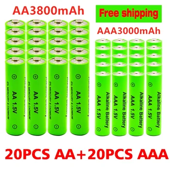 AA AAA újratölthető alkáli elemek 1.5V 3800mAh és 3000mAh fáklya elektronikus eszközökhöz MP3 elem