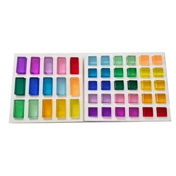 Akril Lucent átlátszó szivárványszínű drágakőkockák Egymásra rakható építőelemek Világos árnyék játék érzékszervi játékok gyermekeknek ajándék