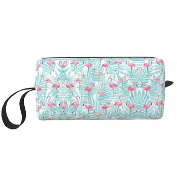 Aranyos flamingó kozmetikai táska női sminktáskák Jungle Travel cipzáras piperetáska szervező tasak