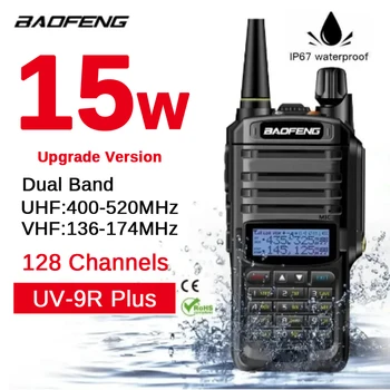 Baofeng UV-9R Plus kétsávos walkie talkie nagy hatótávolságú 50 km-es nagy teljesítményű hordozható kétirányú rádiós walkie talkie uv9rplus