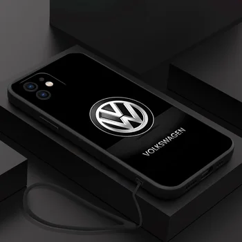 Broken-S-Volkswagen VW-D-Car Phone Case iPhone 14 13 12 11 Pro Max Mini X XR XS MAX 8 7 Plus szilikon tok kézszíjjal
