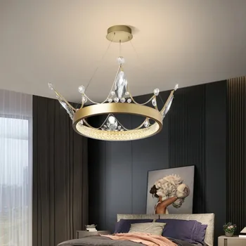 Crown New Nordic modern led csillár egyszerű nappali hálószoba Crown kristálycsillár lámpa