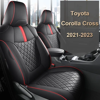 Custom Fit autós kiegészítők Üléshuzatok 5 üléshez Teljes készlet Kiváló minőségű bőr kifejezetten a Toyota Corolla Cross 2021 és 2023 között