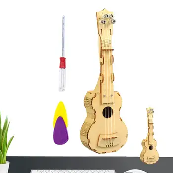 DIY gitárkészlet gyerekeknek Ukulele játék kézzel készített ukulele gitárépítő készlet DIY klasszikus hangszer ukulele zenés játék gyerekeknek