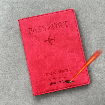 Egyéni gravírozott személyre szabott útlevéltok névvel Márványozott útlevéltulajdonos utazási pénztárca Pu tok útlevelekhez