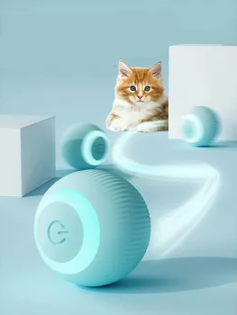 Elektromos macskalabda játékok Automatikus gördülő intelligens macskajátékok macskáknak edzés Önmozgó beltéri interaktív játék kölyökmacskáknak