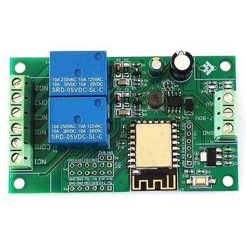 ESP8266 ESP-12F WIFI relé modul 2CH 5V / 8-80V relé kapcsoló fejlesztő tábla ARDUINO IDE Smart Home APP Remot vezérléshez