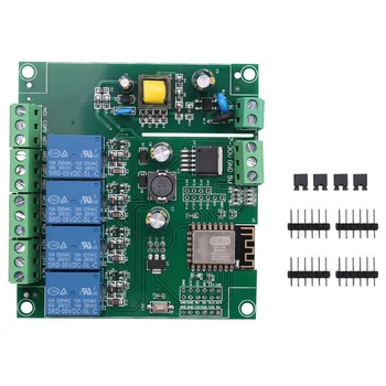 ESP8266 ESP-12F WIFI relé modul 4 csatornás AC90-250V / DC7-30V / 5V késleltető relé kapcsoló ARDUINO IDE intelligens otthoni IOT távirányítóhoz