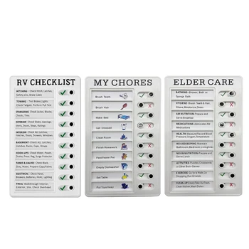 Falra szerelhető Elder Daily Care ellenőrzőlista tábla Újrafelhasználható házimunkák ellenőrzőlista tábla