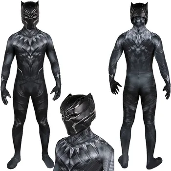 Fekete Párduc cosplay jelmez szuperhős T'Challa 3D nyomtatott spandex Zentai öltönyök Fekete Párduc fiúk Halloween jelmez Felnőtt gyerekek