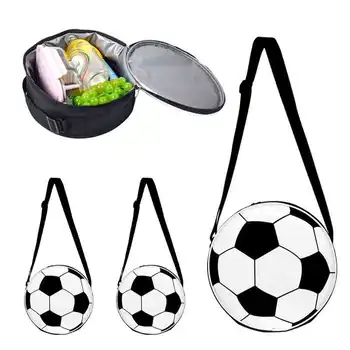Férfi női uzsonnás táska foci minta gyerekek hordozható termikus élelmiszertáskák iskolás lányoknak fiú uzsonnás doboz táskák