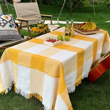 Gofri kockás téglalap alakú kültéri piknik terítő, forrázásgátló teaasztal terítő