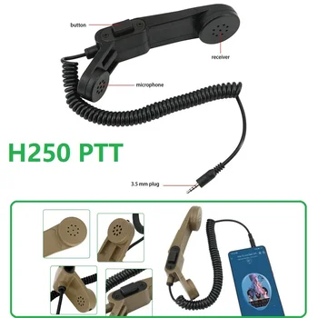 H-250 taktikai PTT kézi hangszóró mikrofon PTT mobiltelefon 3,5 mm-es dugó taktikai H250 Ptt Apple HWAHUI stb