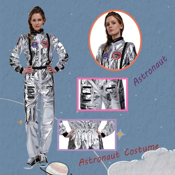 Halloween Férfiak Nők Űrhajós Űrhajós jelmez Ezüst űrruha Halloween Performance ruhák Születésnapi ajándék felnőtteknek