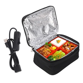  hordozható sütő, 5V 9W autós elektromos élelmiszermelegítő Mini személyes fűtött uzsonnás doboz ételek főzéséhez és melegítéséhez járművekben