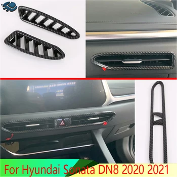 Hyundai Sonata DN8 2020 2021 szénszálas stílusú légtelenítő kimenet fedél Műszerfal burkolat burkolat keret keret díszléc díszítés