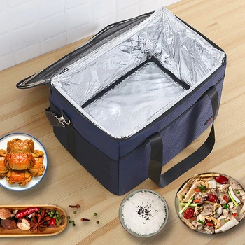 Hűtőtáska Szigetelt uzsonnás táskák Vízálló tárolótáska Piknik elvitel Tartsa hűvösen Nagy kapacitású friss ételdoboz táska