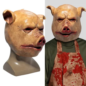 Ijesztő horror latex disznófej maszk álarcos jelmez állat cosplay teljes arc latex maszk Halloween party dekoráció