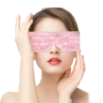 Jade Eye rózsakvarc természetes maszk arcmasszírozó hideg alvás fáradtság enyhíti a bőrt eszközterápia ápoló maszk szépség szemhő Fa K9V6