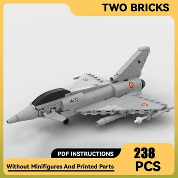 Katonai modell Moc építőkockák 1:72 méretarányú Eurofighter Typhoon vadászgép technológia blokkok Ajándék karácsonyi játék DIY készletek összeszerelése