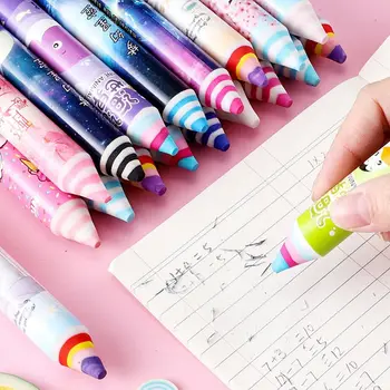 Kawaii Kreatív iroda Iskolás gyerekek Szivárvány radír toll alakú radírok törlő radír ceruza radír
