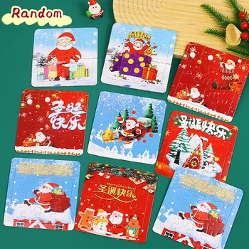 Kreatív Aranyos karácsonyi sorozat 16 részes kis puzzle gyerekeknek oktató játékok rajzfilm kirakós játék játékok gyerekeknek ajándékok