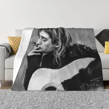 Kurt Cobain Gitár Artcollector Brácsa takaró Ágytakaró az ágyon Kültéri ágytakarók kétszemélyes ágyhoz gyerekeknek Dekoratív kanapé