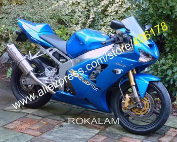 Kék motorkerékpár burkolat Kawasaki Ninja ZX6R 03 04 ZX 6R 2003 2004 ZX-6R 636 karosszéria készlet (fröccsöntés)