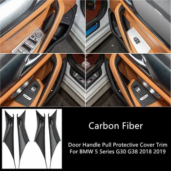készlet 4 dbból Autó stílus Belső szénszálas textúra Kilincs húzó védőburkolat burkolat BMW 5-ös G30-as G30-as G38-hoz 2018 2019
