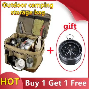 Kültéri kemping Étkezési táska Nagy tároló lámpa Étkészlet táska Kemping eszköz Piknik tábor utazótáska Camping kemping tároló táska