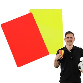 Labdarúgás játékvezető Piros sárga lapok PVC labdarúgó játékvezető Piros és sárga lapok Játékvezető eszköz Figyelmeztető és kidobó kártyák