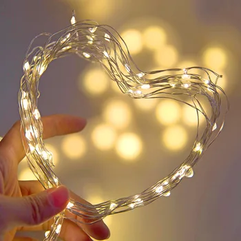 LED fényfüzér Tündér füzér rézdrót lámpák Karácsonyi fesztivál születésnapi esküvő Valentin-napi ajándék Led party dekoráció