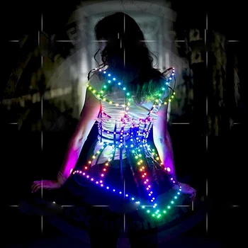 LED ruhák Bár üzleti teljesítmény fényes ruha szexi Technológia gogo villogó fények DS show téma party jelmez