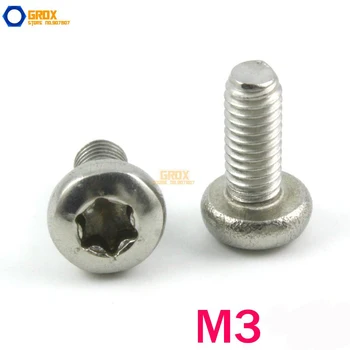 M3 304 rozsdamentes acél Torx serpenyőfejű gépcsavar