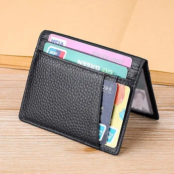 Mini hitelkártya-tartók Pénztárca Vékony kártya pénztárca Kis táskák nőknek Férfi pénztárca Puha Super Slim pénztárca Bőr eredeti
