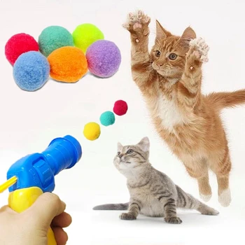Mini Pompoms játékok Játékok Vicces macska Interaktív teaser plüss labdával Edzőeszköz Kreatív kiscicák Háziállatok kellékek Játékok macskáknak
