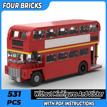 Moc építőkockák Városi autó modell London emeletes busz technológia Moduláris blokkok Ajándékok Játékok gyerekeknek DIY készletek összeszerelése