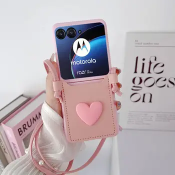 Motorola Razr 40 Ultra Moto Razr 40Ultra New Case Card pack esetén Karkötő Ultravékony, összecsukható ütésálló védő kemény borítás
