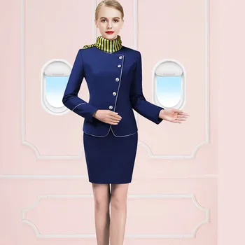 New Hot Sale Flight Stewardess Uniform Hotel Recepció Interjú Hivatalos munkaruhák Női szoknya öltöny
