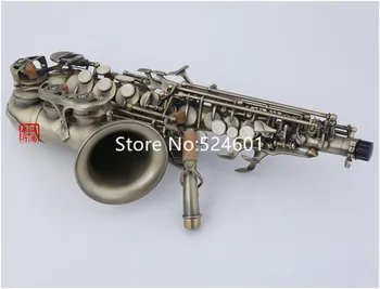 Népszerű Japán KUNO KSC-901 B Lapos ívelt szoprán szaxofon Antik réz Professzionális hangszerek kesztyűvel Tok
