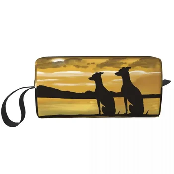 Olasz agár Sunrise nagy sminktáska Szépségtasak utazási kozmetikai táskák Whippet Sighthound Dog szervező uniszex