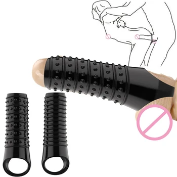  Pénisz hüvely újrafelhasználható szilikon pénisz megnagyobbodás késleltetett magömlés Szex játékok férfiaknak Párok Nincs vibrátor nőknek Szex Shop